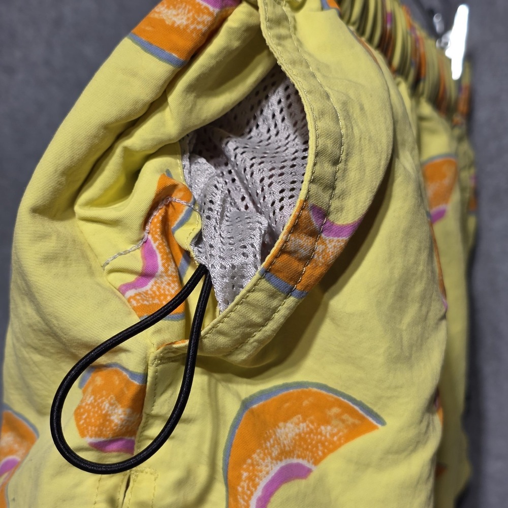 Patagonia Woman's XS Fruit Print Swim Trunks Yellow/Orange Drawstring Lined - Picture 5 of 10